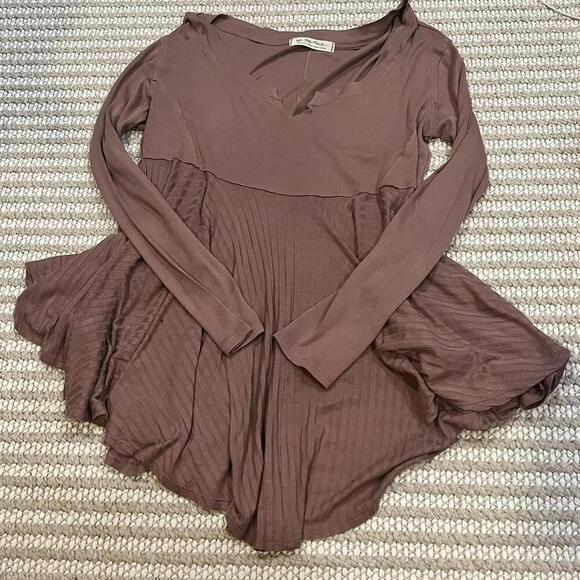Free People We The Free Clover Split Neck Babydoll Tunic - Picture 2 of 4